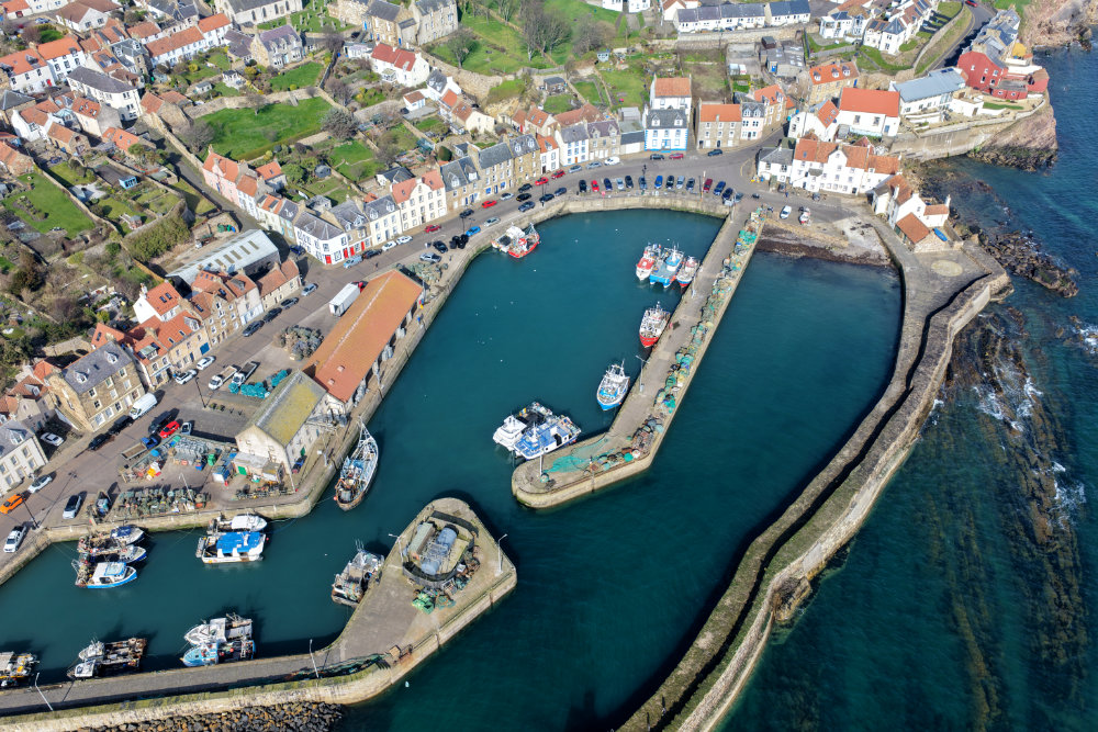 Pittenweem Harbour, East Neuk of Fife, aerial photograph