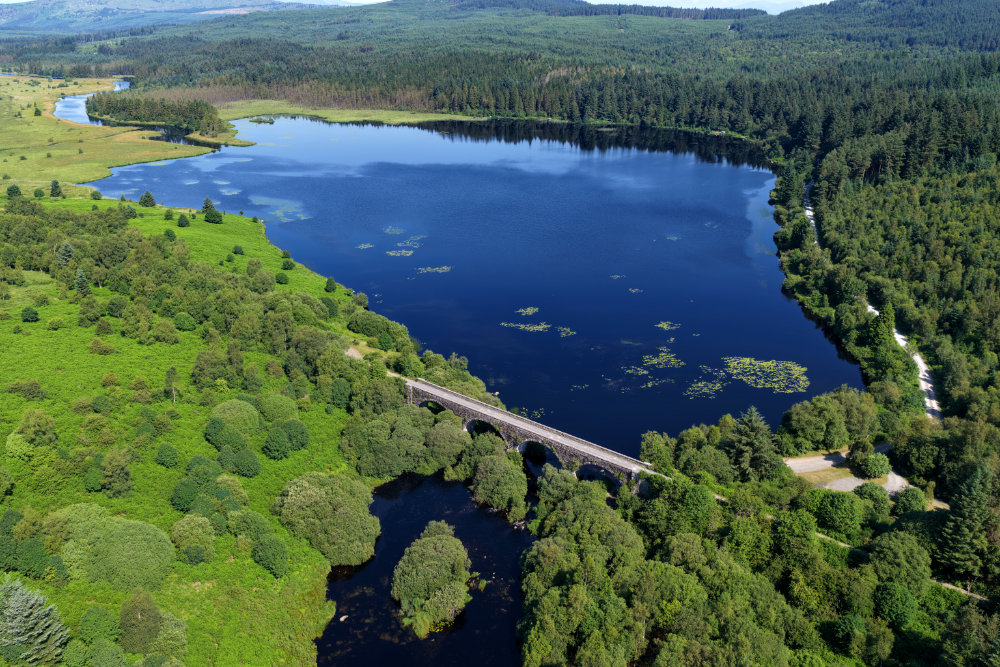 Loch Stroan, Raiders' Road, Galloway Forest Park, licensable aerial photograph
