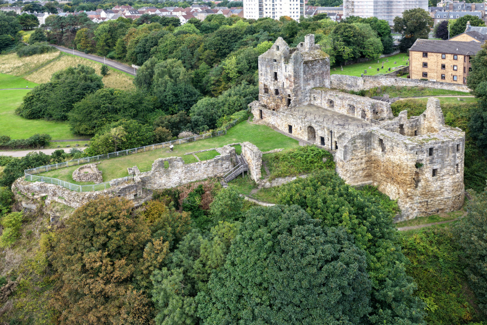 Ravenscraig Castle,  Kirkcaldy, Fife, licensable aerial photograph