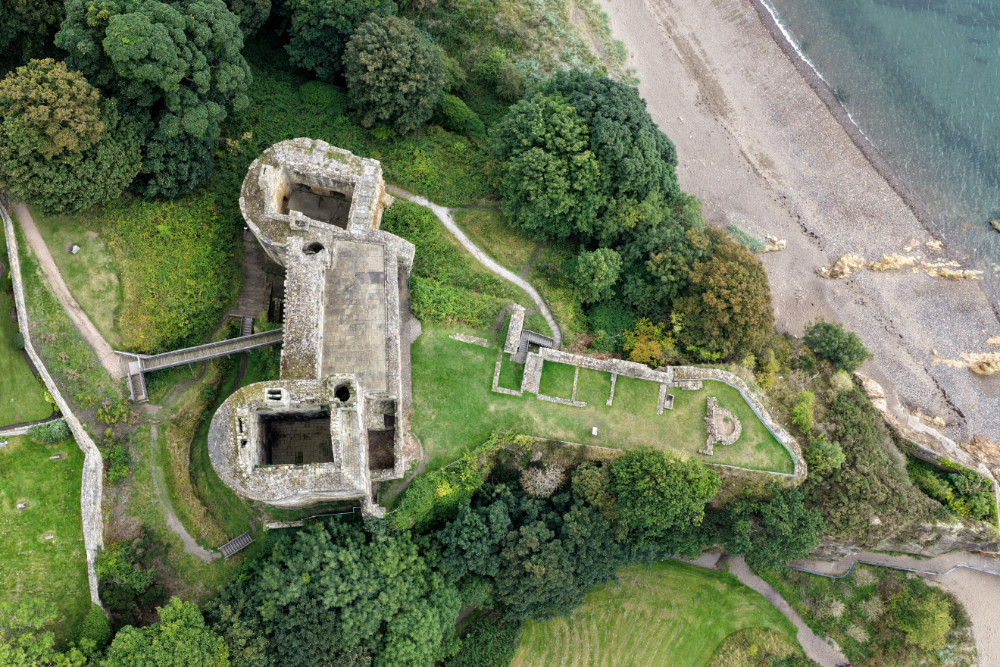Ravenscraig Castle,  Kirkcaldy, Fife, licensable aerial photograph