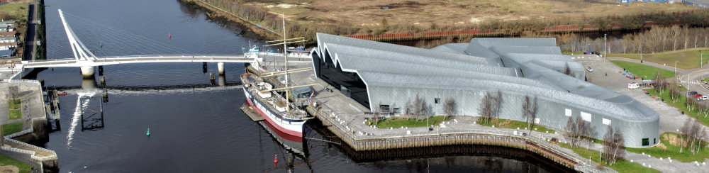 Riverside Museum, Partick, Glasgow, aerial photograph