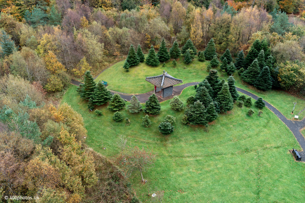 The Scottish Korean War Memorial, Torpichen, Linlithgow, aerial photograph