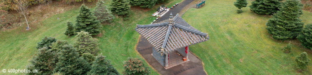 The Scottish Korean War Memorial, Torpichen, Linlithgow, aerial photograph