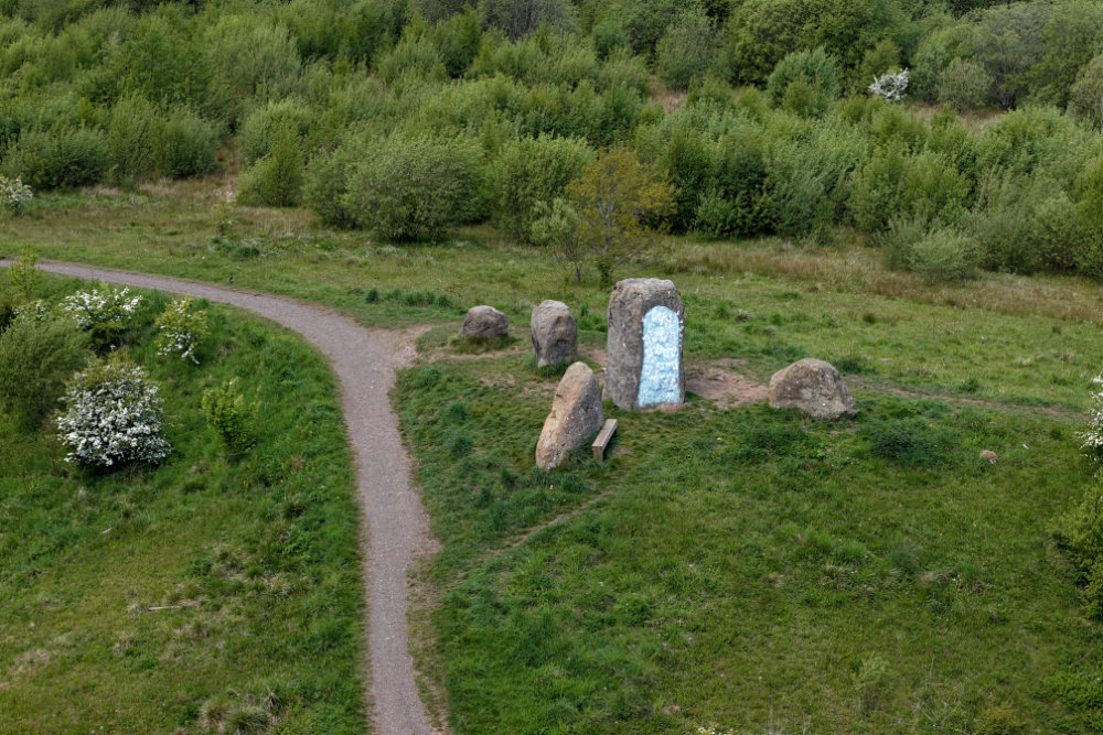 Sourlie Standing Stones, Irvine, North Ayrshire, licensable aerial photograph