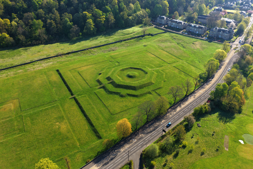King's Knot, Stirling Castle, aerial photograph