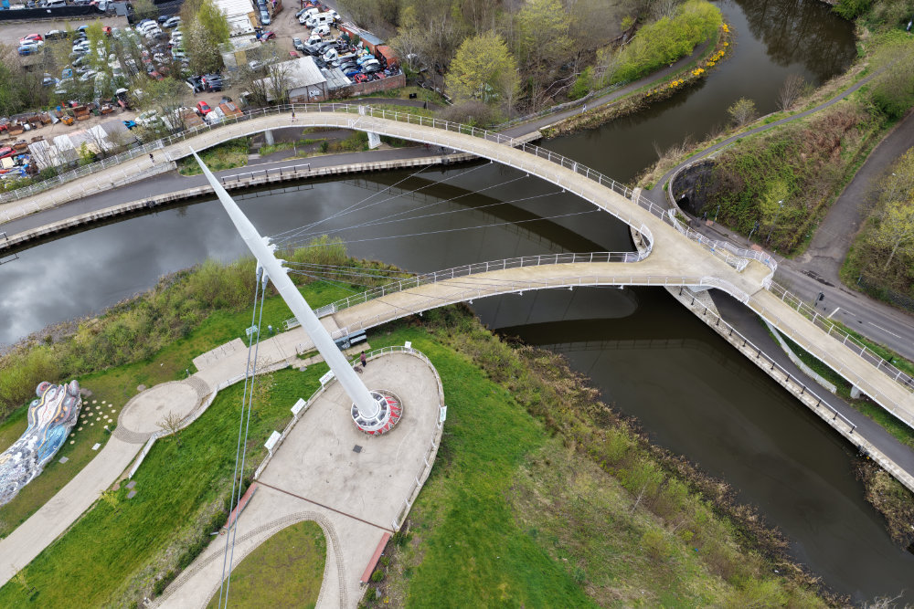 Stockingfield Junction, Glasgow, aerial photograph