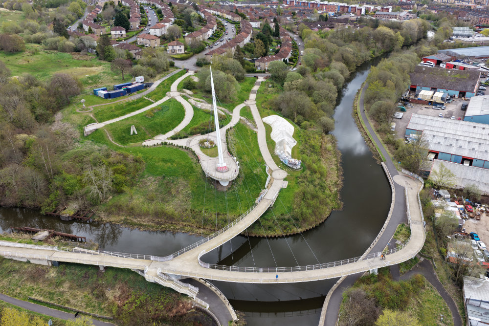 Stockingfield Junction, Glasgow, aerial photograph