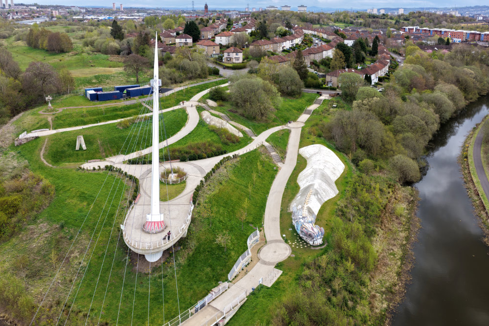 Stockingfield Junction, Glasgow, aerial photograph