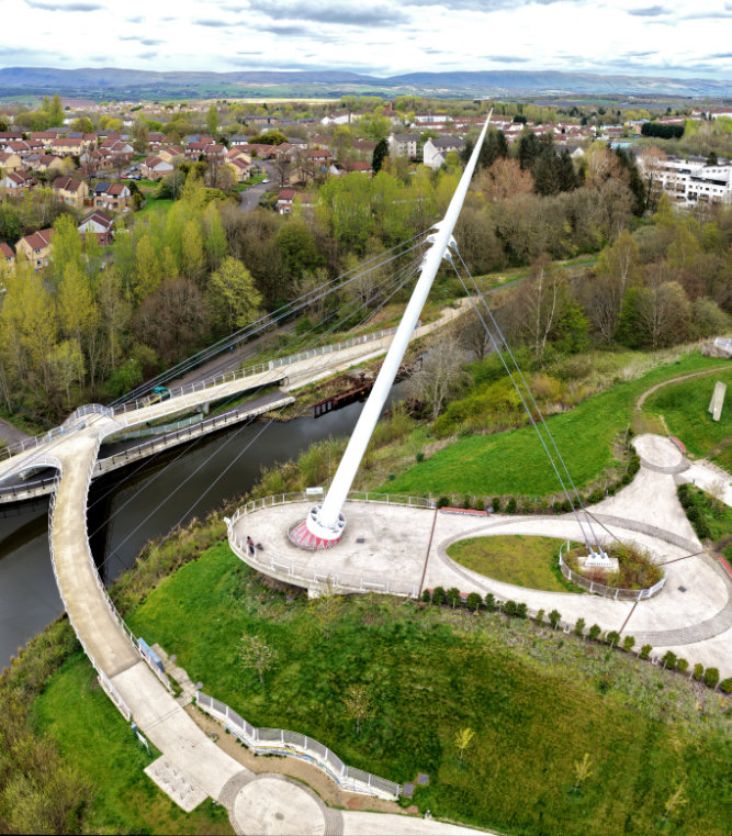 Stockingfield Junction, Glasgow, aerial photograph