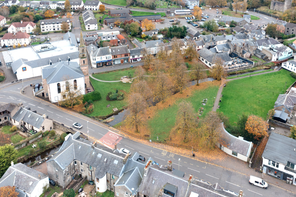 Strathaven Waterside and Common Green, aerial photograph