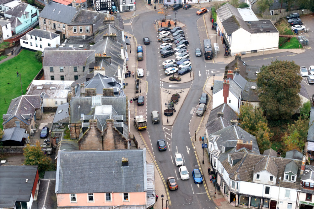 Strathaven Waterside and Common Green, aerial photograph