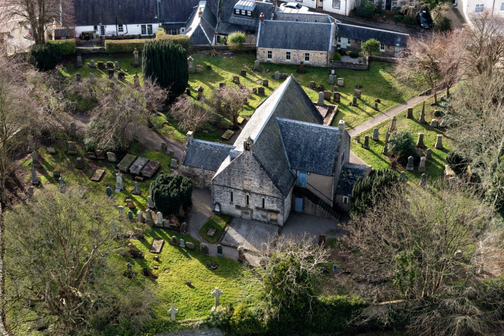 Symington Church and Village, aerial photograph