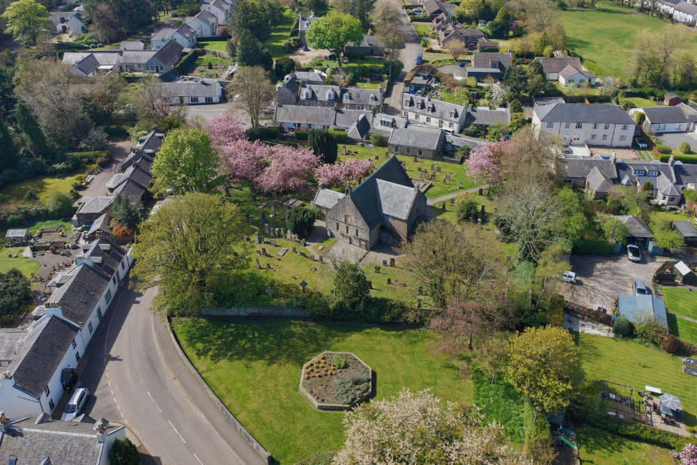 Symington Church and Village, aerial photograph