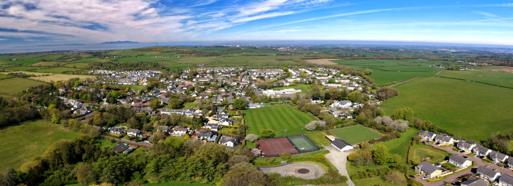Symington Church and Village, aerial photograph