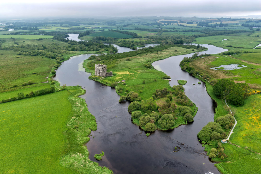 Threave Castle, Dumfries and Galloway, licensable aerial photograph