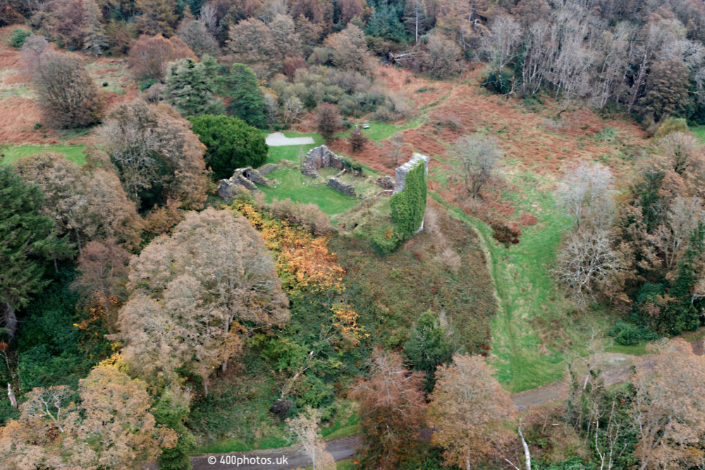 Old Toward Castle, Cowal, Argyll, aerial photograph