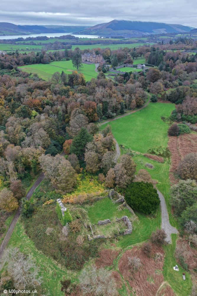 Old Toward Castle, Cowal, Argyll, aerial photograph