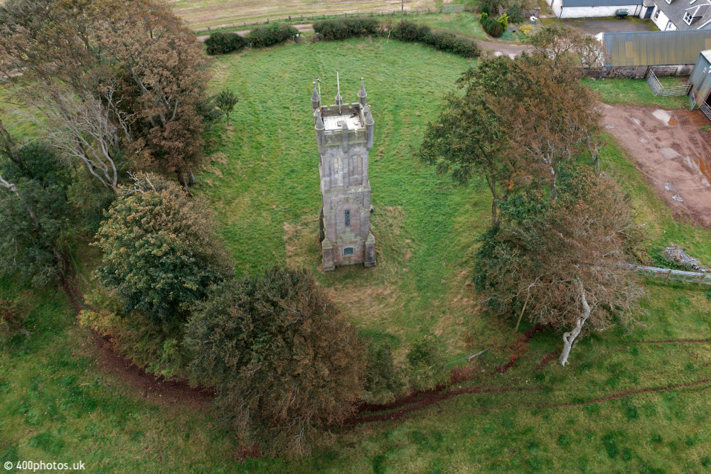 The Barnweil Monument to William Wallace - Symington, Ayrshire, aerial photograph