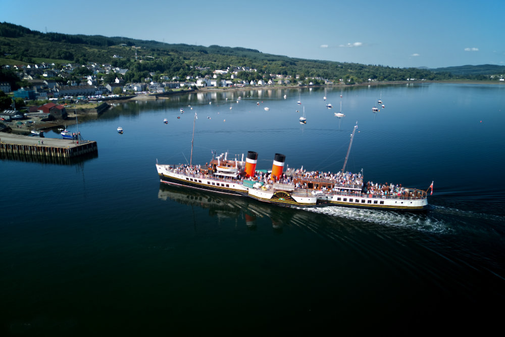 Waverley Paddle Steamer, Ardrishaig, Argyll and Bute, aerial photograph
