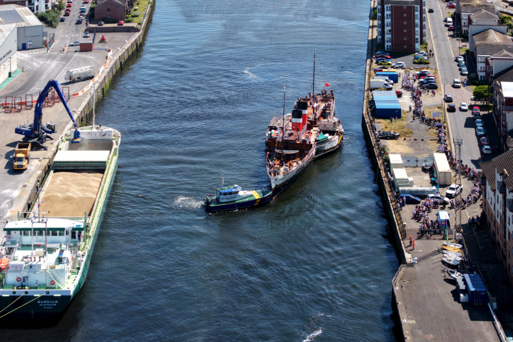 Waverley Paddle Steamer, Ayr, South Ayrshire, Scotland, licensable aerial photograph