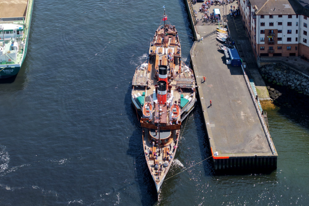 Waverley Paddle Steamer, Ayr, South Ayrshire, Scotland, licensable aerial photograph