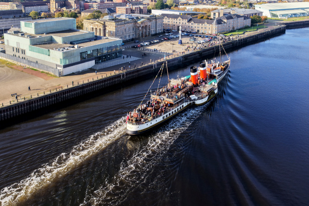 Waverley Paddle Steamer, Greenock, Inverclyde, Scotland, licensable aerial photograph