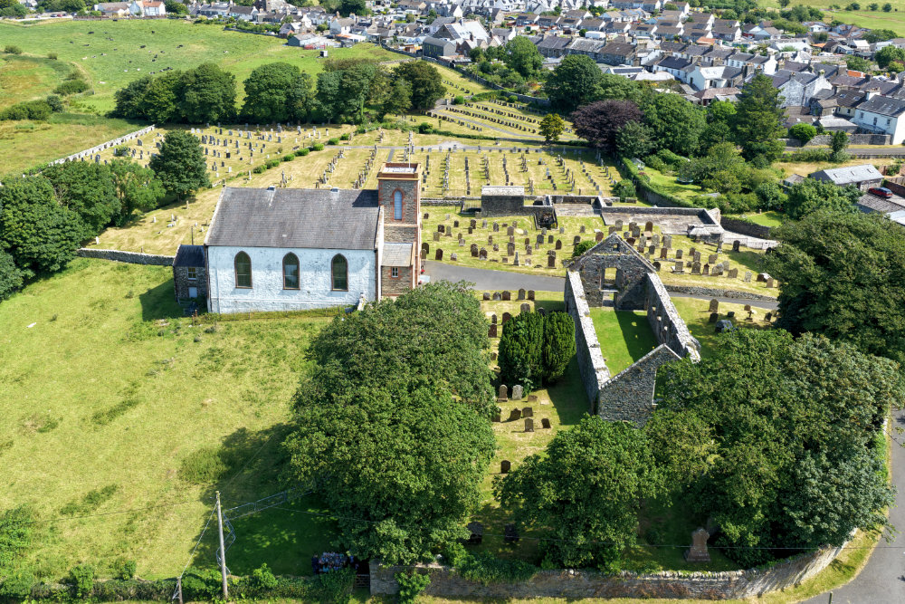 Whithorn Priory, Dumfries and Galloway, licensable aerial photograph