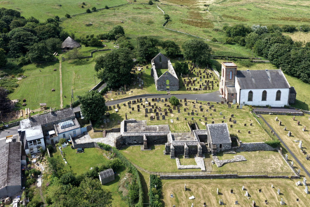 Whithorn Priory, Dumfries and Galloway, licensable aerial photograph
